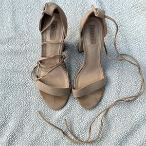 Elegant Tan Block Heel Sandals